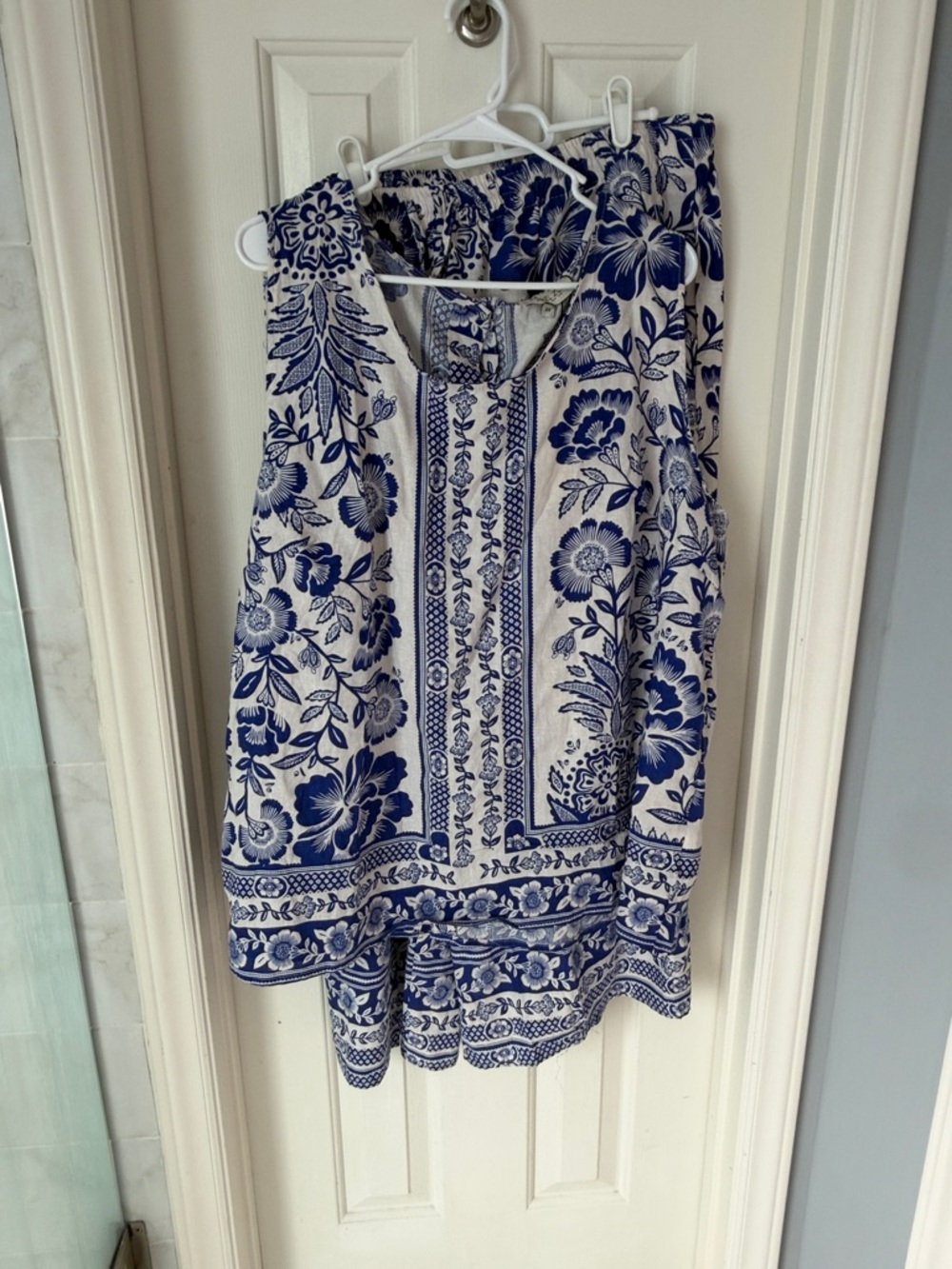 RACHEL ZOE 2 Piece Blue Floral  Pants and Tank Top Set Size 2X - Picture 2 of 12